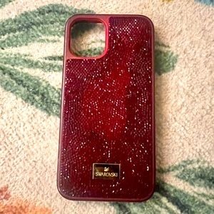 Swarovski Glam Rock Bumper Phone Case iPhone 12 mini red crimson glitter shiny